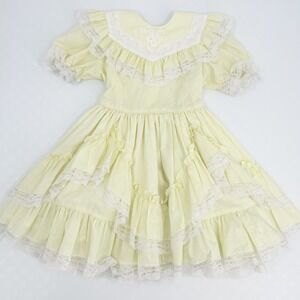 Lilo California USA Girls Vintage Cottagecore Lace Ruffle Prairie Easter Dress 6